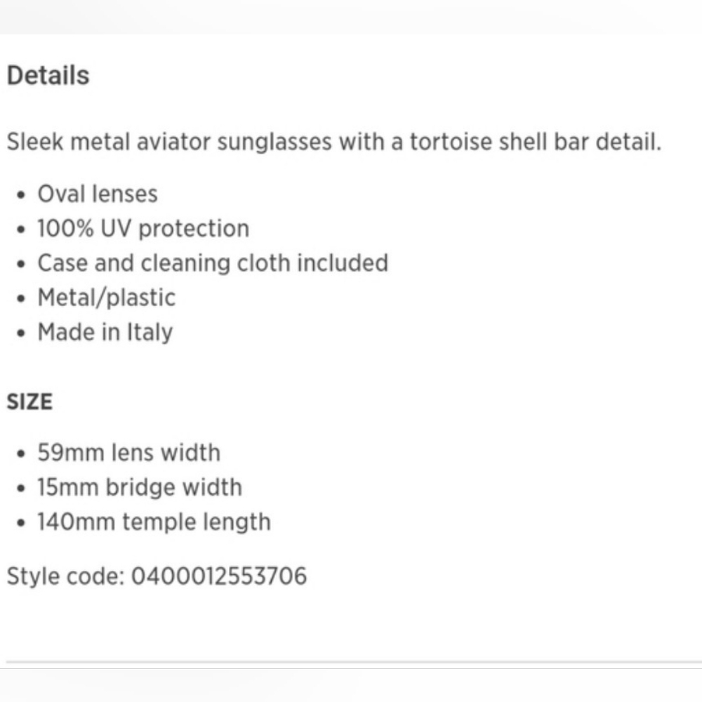 CHLOE 59MM AVIATOR SUNGLASSES WITH TORTOISE BAR - Picture 2 of 2